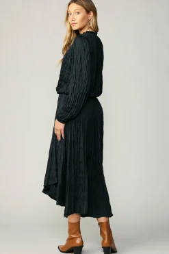 Outlet Crinkle Plisse Midi Skirt Women Skirts