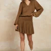 Clearance Crinkle Texture Smocked Mini Dress Women Mini Dresses