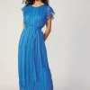 Hot Crinkled Texture Flutter Dress Women Midi Dresses