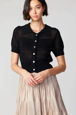 Discount Cropped Knit Top Women Knitwear | Short Sleeve Tops