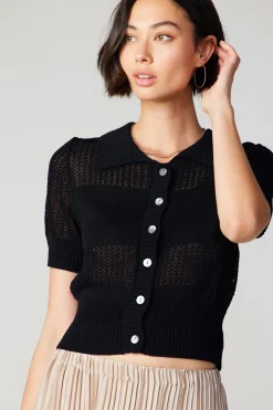 Discount Cropped Knit Top Women Knitwear | Short Sleeve Tops