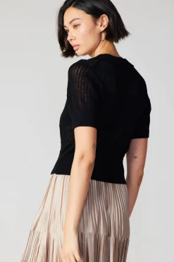 Discount Cropped Knit Top Women Knitwear | Short Sleeve Tops