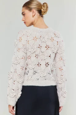 Discount 3D Floral Crochet Sweater Women Knitwear | Sweaters
