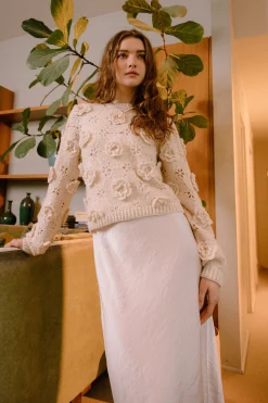 Discount 3D Floral Crochet Sweater Women Knitwear | Sweaters
