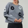 Clearance Daisy Embroidered Sweater Women Knitwear | Sweaters