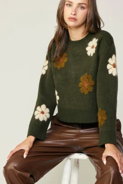 Online Daisy Embroidered Sweater Women Knitwear | Sweaters