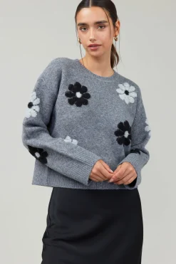 Clearance Daisy Embroidered Sweater Women Knitwear | Sweaters