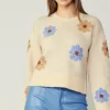 Sale Daisy Embroidered Sweater Women Knitwear | Sweaters