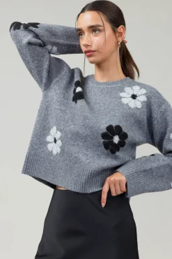 Clearance Daisy Embroidered Sweater Women Knitwear | Sweaters