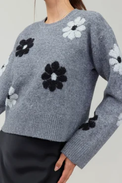 Clearance Daisy Embroidered Sweater Women Knitwear | Sweaters
