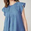Online Embroidered Cap Sleeve Top Women Sleeveless Tops | Short Sleeve Tops