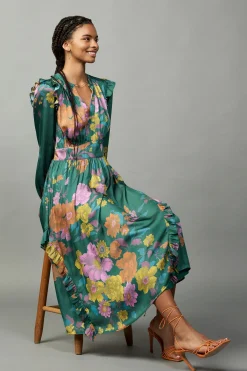 Best Emmaline Botanical Midi Dress Women Midi Dresses