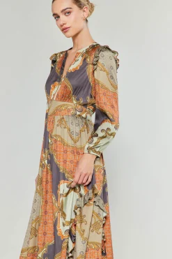 Clearance Emmaline Ruffled Midi Dress Women Midi Dresses