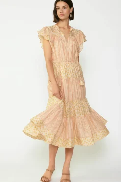 Fashion Everleigh Flutter Sleeve Midi Dress Women Midi Dresses