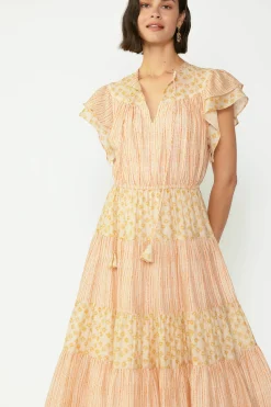Fashion Everleigh Flutter Sleeve Midi Dress Women Midi Dresses