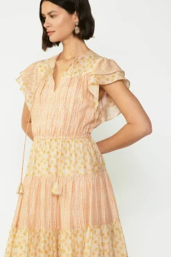 Fashion Everleigh Flutter Sleeve Midi Dress Women Midi Dresses