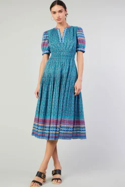Online Floral Bohemian Midi Dress Women Midi Dresses
