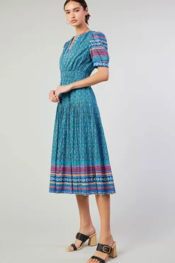 Online Floral Bohemian Midi Dress Women Midi Dresses
