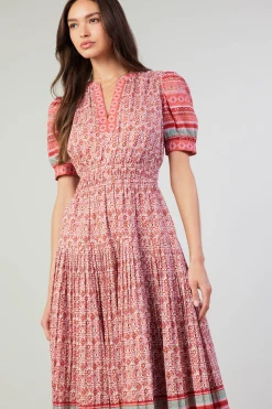 Best Floral Bohemian Midi Dress Women Midi Dresses