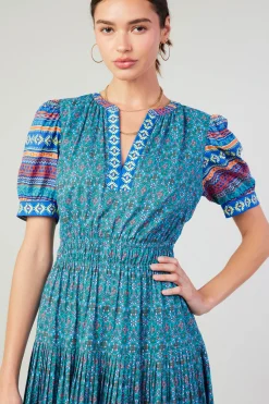 Online Floral Bohemian Midi Dress Women Midi Dresses
