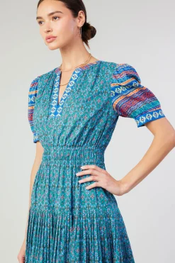 Online Floral Bohemian Midi Dress Women Midi Dresses