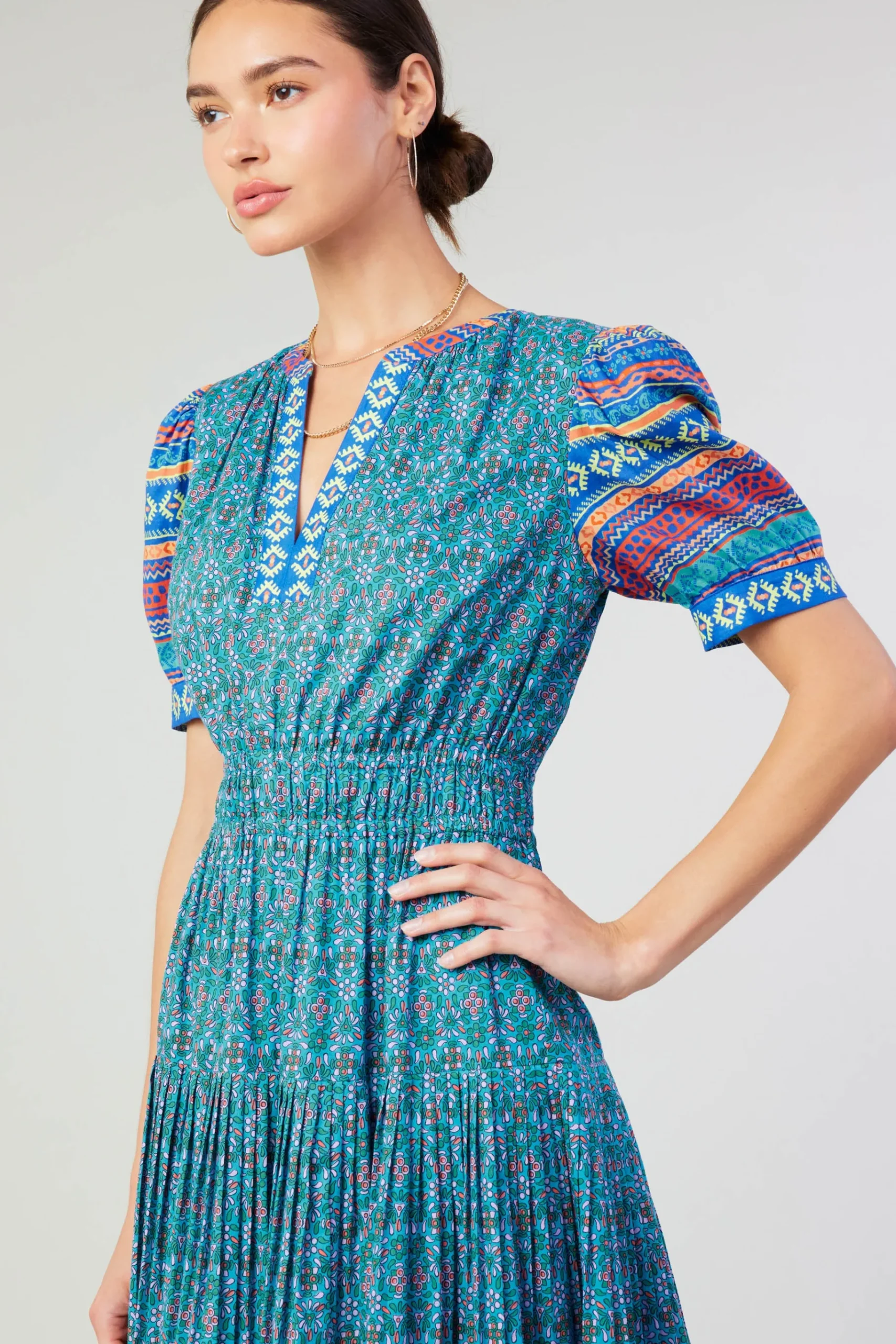 Online Floral Bohemian Midi Dress Women Midi Dresses