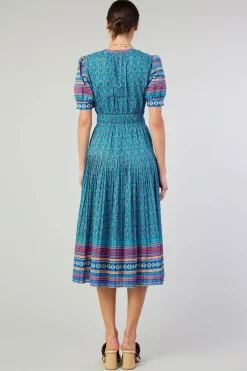Online Floral Bohemian Midi Dress Women Midi Dresses