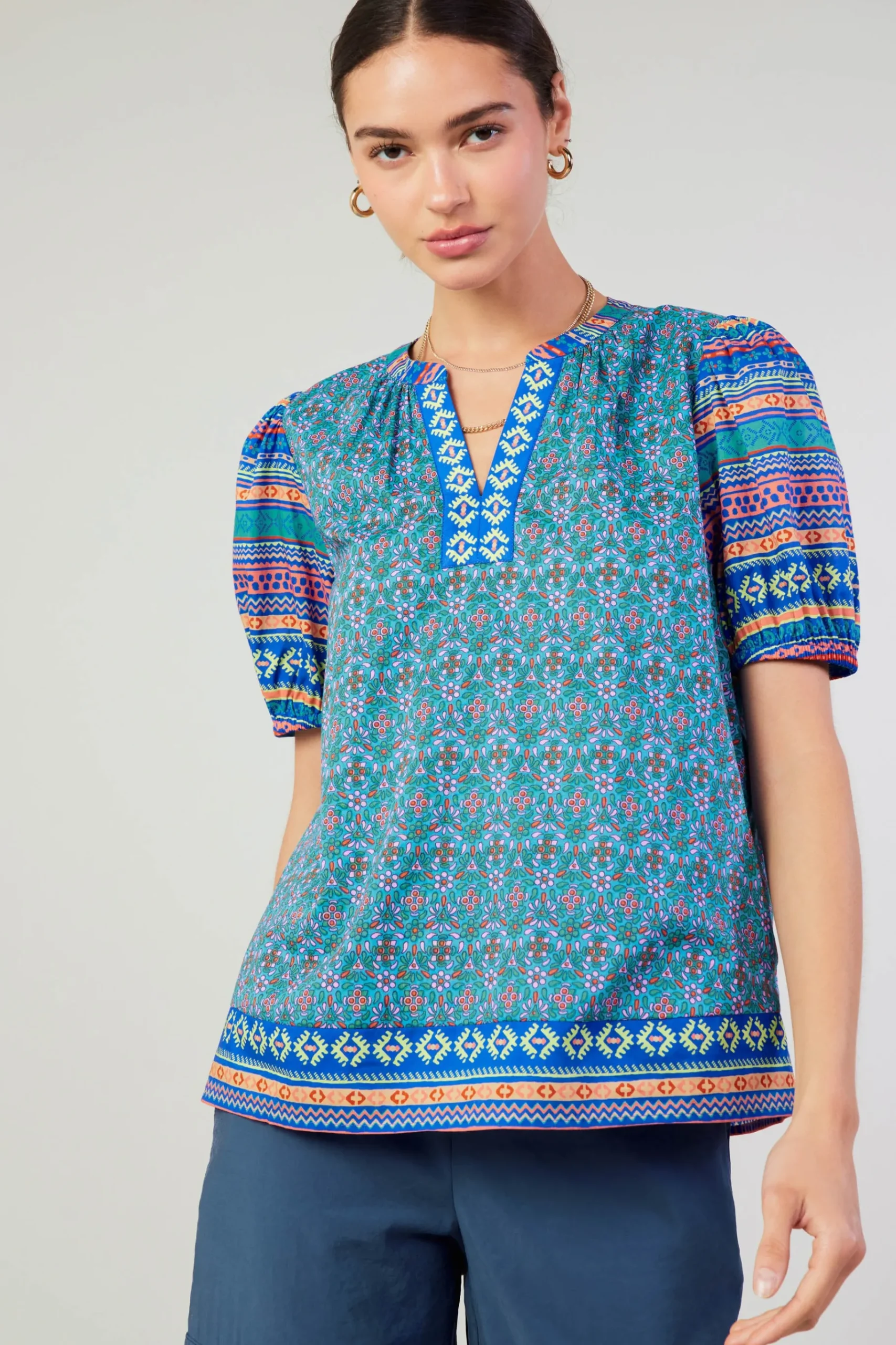 Fashion Floral Bohemian Top Women Short Sleeve Tops