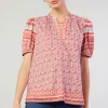 Online Floral Bohemian Top Women Short Sleeve Tops