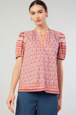 Online Floral Bohemian Top Women Short Sleeve Tops