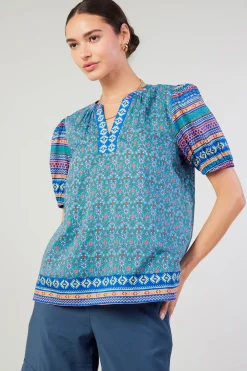 Fashion Floral Bohemian Top Women Short Sleeve Tops