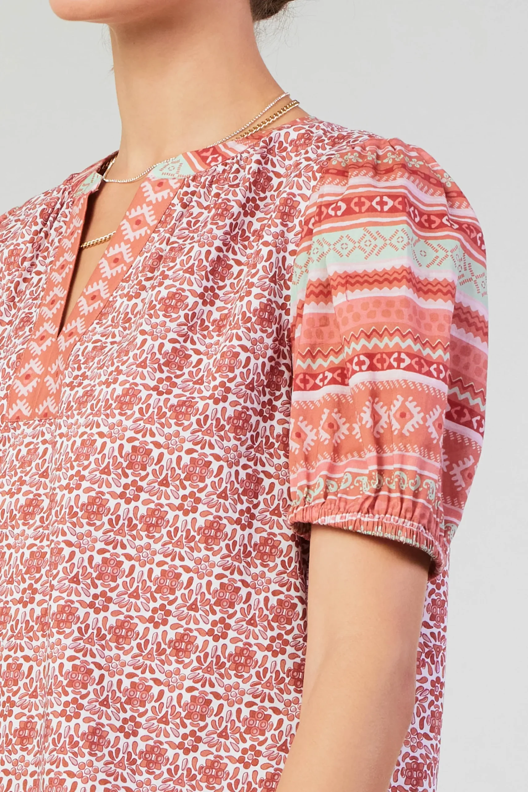 Online Floral Bohemian Top Women Short Sleeve Tops