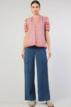 Online Floral Bohemian Top Women Short Sleeve Tops