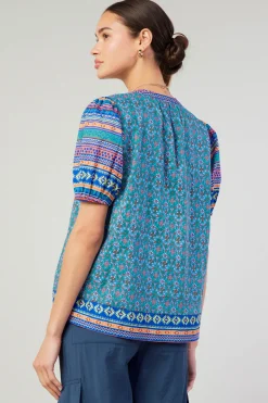 Fashion Floral Bohemian Top Women Short Sleeve Tops