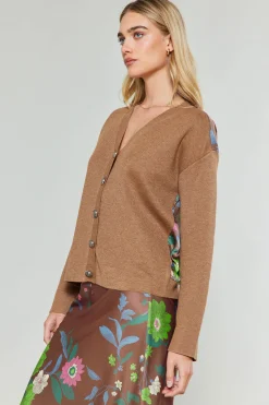 Clearance Floral Contrast Cardigan Women Knitwear | Cardigans