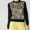 Online Floral Contrast Panel Sweater Women Knitwear | Long Sleeve Tops