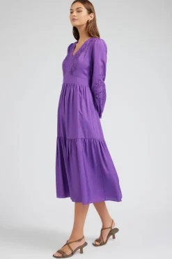 Best Floral Embroidered Maxi Dress Women Midi Dresses