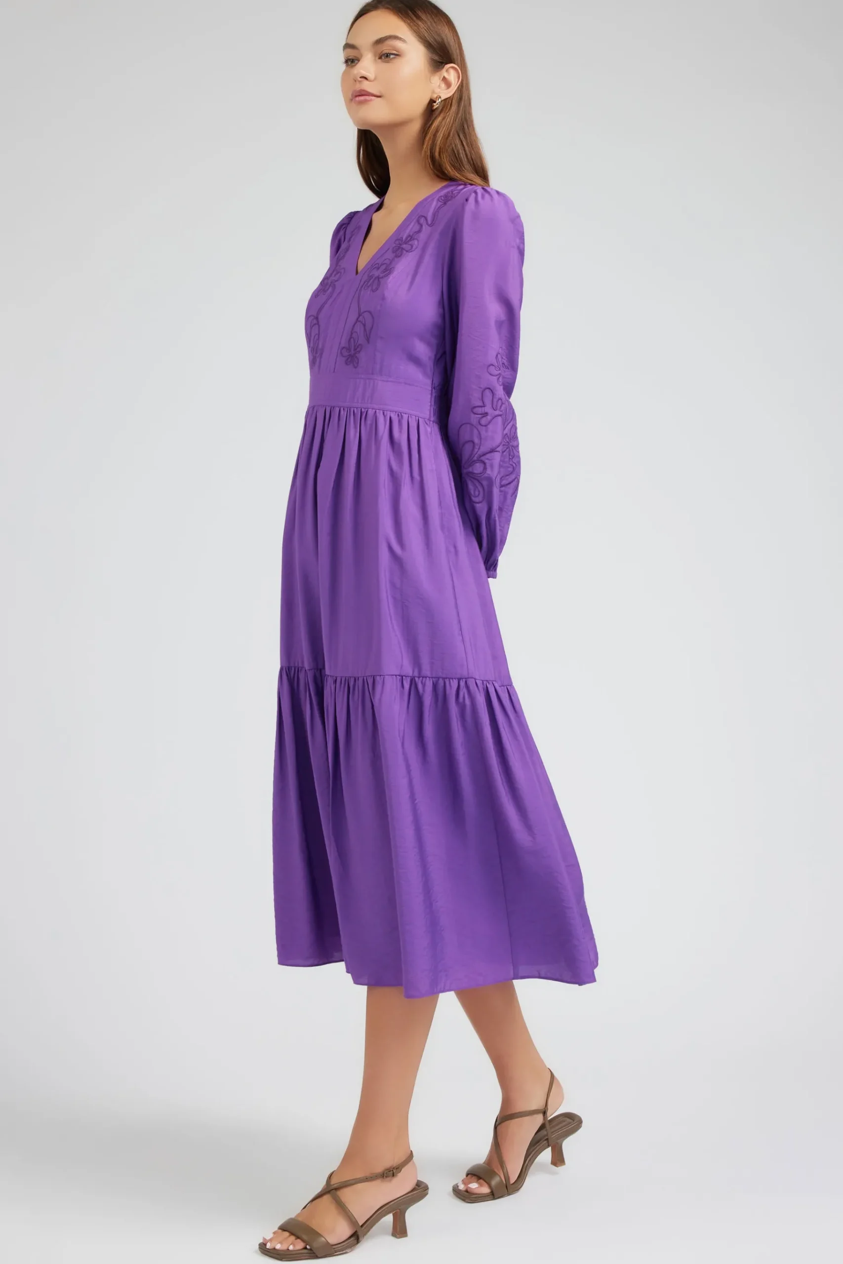 Best Floral Embroidered Maxi Dress Women Midi Dresses