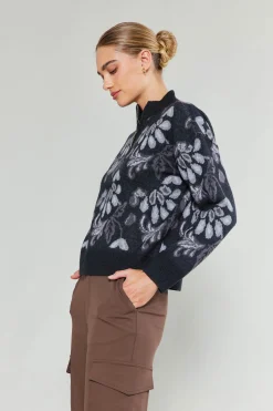 Online Floral Jacquard Sweater Women Knitwear | Sweaters
