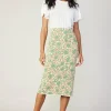 Best Floral Knit Midi Skirt Women Knitwear