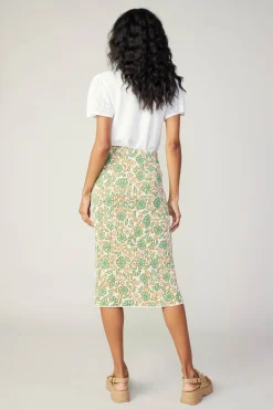 Best Floral Knit Midi Skirt Women Knitwear