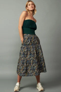 Discount Floral Midi Skirt Women Skirts