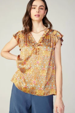 Best Floral Nouveau Blouse Women Sleeveless Tops | Short Sleeve Tops