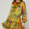 Clearance Floral Organza Mini Dress Women Mini Dresses