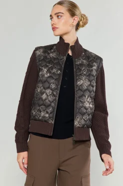 Clearance Floral Patterned Sweater Jacket Women Knitwear | Coats & Jackets