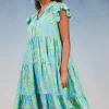 Online Floral Print Tiered Mini Dress Women Mini Dresses