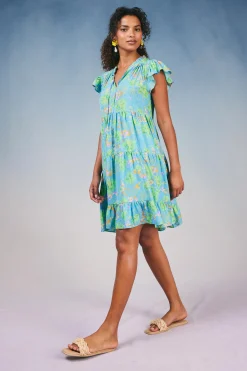 Online Floral Print Tiered Mini Dress Women Mini Dresses