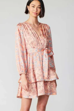 Sale Floral Surplice Mini Dress Women Mini Dresses