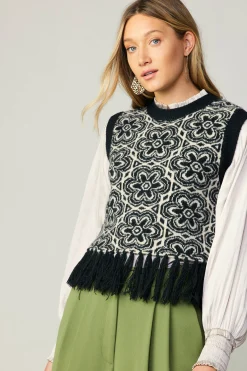 Fashion Floral Tassel Sweater Vest Women Sweaters