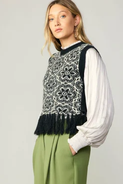 Fashion Floral Tassel Sweater Vest Women Sweaters